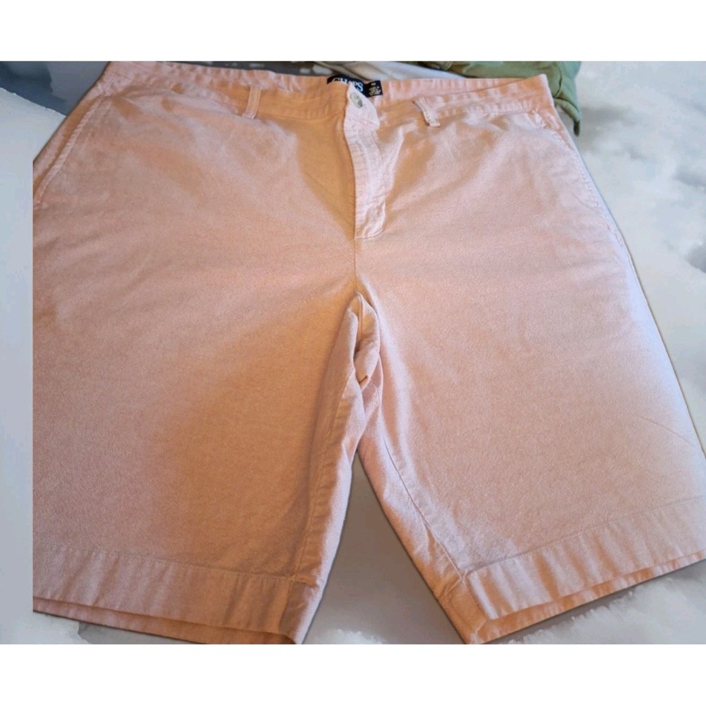 Chaps Mens Pale Pink Flat Front Stretch Chino Shorts Size 40 Inseam‎ 9" 0095